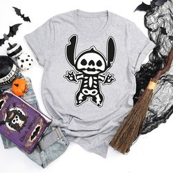 Stitch Halloween Skeleton ,Disney Halloween Shirt, Ha