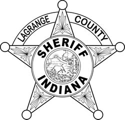 INDIANA SHERIFF BADGE LAGRANGE COUNTY VECTOR FILE Black white vector outline or line art file