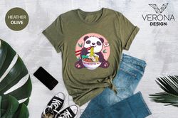 Panda Ramen Shirt, Ramen Shirt, Panda Shirt, Anime Panda Shirt, Panda Lover Shirt, Panda With Ramen, Food Clothing, Anim