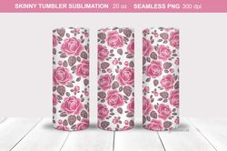 Watercolor roses seamless Tumbler Wrap | Tumbler Sublimation