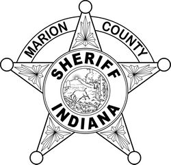 INDIANA SHERIFF BADGE MARION COUNTY VECTOR FILE Black white vector outline or line art file