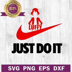 Monkey D Luffy Just Do It Nike SVG, Luffy Nike logo SVG, Luffy One piece x Nike logo SVG