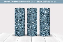 Blue Leopard Tumbler Seamless Wrap | Tumbler sublimation