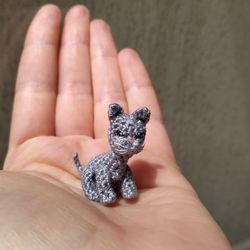 Crochet pattern - Miniature kitten crochet pattern pdf, tiny dollhouse cat
