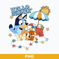 Hello Summer Bluey Png, Bluey And Bingo Png, Bluey Vaction Png, Bluey Png, Cartoon Png File