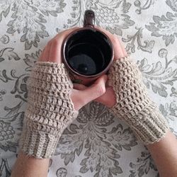 Crochet Mitts pattern, Fingerless Gloves Mittens easy to follow pdf