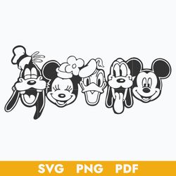 Mickey and Friend Outline Svg, Family Trip Svg, Disney Svg, Png Pdf Digital File
