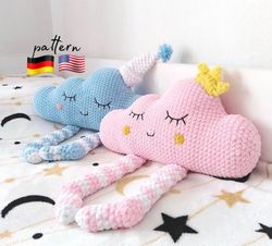 cloud pillow crochet plush pattern/ crochet pillow amigurumi pattern/ plushie pattern/ crochet patterns / crochet cloud