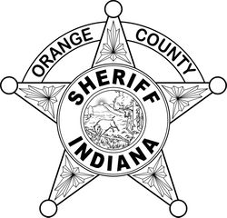 INDIANA SHERIFF BADGE ORANGE COUNTY VECTOR FILE Black white vector outline or line art file