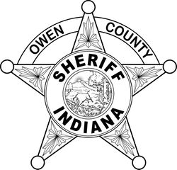 INDIANA SHERIFF BADGE OWEN COUNTY VECTOR FILE Black white vector outline or line art file
