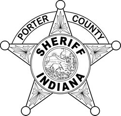 INDIANA SHERIFF BADGE PORTER COUNTY VECTOR FILE Black white vector outline or line art file
