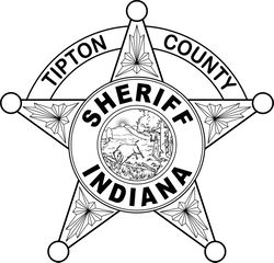INDIANA SHERIFF BADGE TIPTON COUNTY VECTOR FILE Black white vector outline or line art file