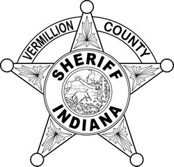 IINDIANA SHERIFF BADGE VERMILLION COUNTY VECTOR FILE Black white vector outline or line art file