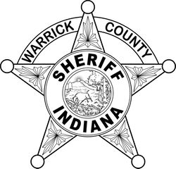 INDIANA SHERIFF BADGE WARRICK COUNTY VECTOR FILE Black white vector outline or line art file