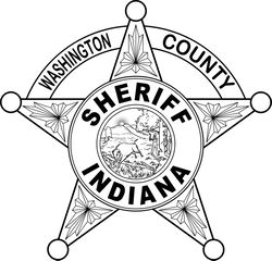 INDIANA SHERIFF BADGE WASHINGTON COUNTY VECTOR FILE  Black white vector outline or line art file