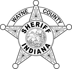 INDIANA SHERIFF BADGE WAYNE COUNTY VECTOR FILE Black white vector outline or line art file