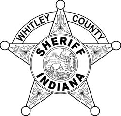 INDIANA SHERIFF BADGE WHITLEY COUNTY VECTOR FILE Black white vector outline or line art file
