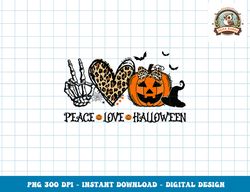 Peace Love Halloween Happy Halloween Pumpkin Leopard Heart png, sublimation copy