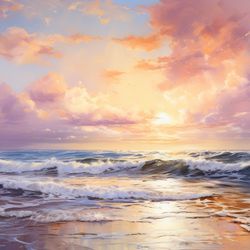 Dawn's Pastel Symphony: A Tranquil Morning at Sea