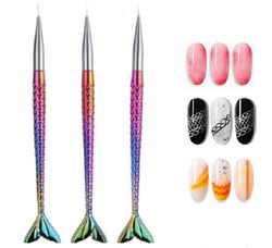 3 pcs nail art tool set - nail art pen, dotting uv gel tool, and liner brush set