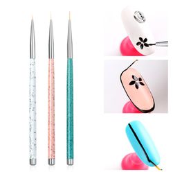 3 pcs nail art tool set - nail art pen, dotting uv gel tool, and liner brush set multi-color