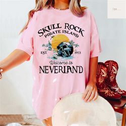 Disney Peter Pan, Welcome To Neverland Shirt, Vintage Skull Rock Pirate Island 1953, Disney Movie Shirt, Disney Family V