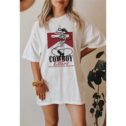 Cowboy killer skeleton shirt, cowboy shirt, cowgirl shirt, rodeo shirt, Howdy Shirt, texas sweatshirt, Western Graphic T