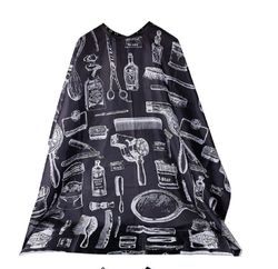 Hair Cutting Cape Pro Salon Hairdressing Hairdresser Gown Barber Cloth Apron Black