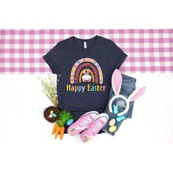 Happy Easter Rainbow shirt, happy easter, easter shirt, easter outfit, happy easter day, bunny shirt, funny easter shirt