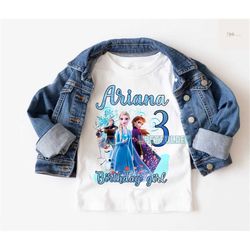 Custom Elsa Princess Birthday T Shirt, Elsa Olaf theme Party, Frozen Personalized Shirt, Gift Birthday Shirt, Disney Pri