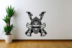 Samurai Sticker Samurai Mask Samurai Warrior Japanese Martial Art Wall Sticker Vinyl Decal Mural Art Decor