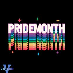 Retro Pride Month Rainbow Color SVG Cutting Digital File