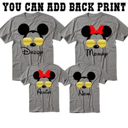 Disney Family Shirts, Mickey Sunglasses Shirts, Matching Disney Tees, Disney Vacation Tee, Gold Sunglasses Tees, Mickey