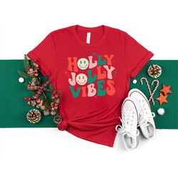 holly jolly vibes, snowman shirt, boho christmas tee, christmas shirt, christmas squad, Xmas Holiday Shirt, Christmas Li