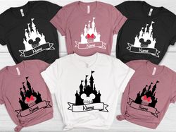 Disneyland Custom Name Shirts, Mickey And Minnie T-shirt, Disney Couple Shirt, Disney Castle Shirt, Disney Family Vacati