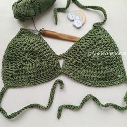 Crochet pattern for bustier top, halter top, summer top, crochet bralette, crochet crop top, lace top, boho top, beach t