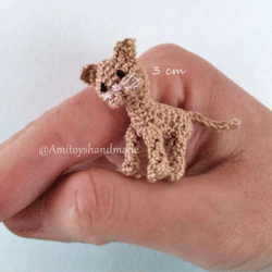 Crochet pattern: Miniature cat, amigurumi kitten, dollhouse kitty