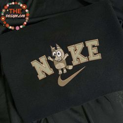 NIKE x Bluey Dog Embroidered Sweatshirt, Inspired Brand Embroidered Sweatshirt, Brand Embroidered Crewneck, Brand Embroi