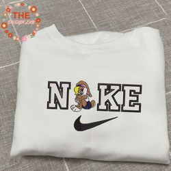 NIKE X Lola Bunny Embroidered Sweatshirt, Brand Character Cartoon Embroidered Sweatshirt, Custom Cartoon Embroidered Cre