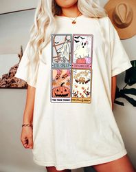 Retro Halloween Ghost Tarot Card Comfort Colors Shirt, Retro Halloween Shirt, Retro Western Shirt, Halloween Shirt