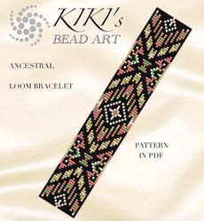Bead loom pattern Ancestral ethnic inspired LOOM bracelet pattern design in PDF instant download