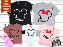 Disney Family Matching Mickey And Minnie Head T-Shirt, Disney Shirt, Disney Trip Shirt, Disney Vacation Shirt, Disney Fa