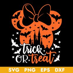 Trick or Treat  Svg, Minnie Halloween Svg, Disney Halloween Svg, Png Dxf Eps Digital File