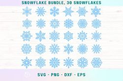 Snowflakes Bundle Svg, 30 Snowflakes Svg Snowflakes Bundle Svg, 30 Snowflakes Svg