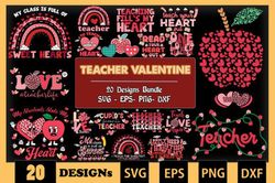 Teacher Valentine Bundle SVG 20 Designs Teacher Valentine Bundle SVG 20 Designs