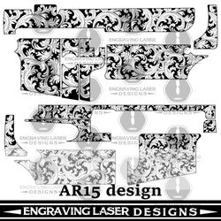 Engraving Laser Designs AR15 Scroll design