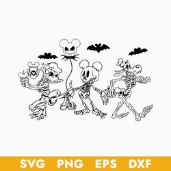 Disney Mickey Skeleton Halloween Svg, Halloween Svg, Png Dxf Eps Digital File