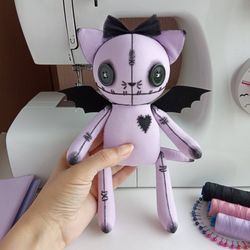 Cat Doll Handmade - Goth Decor