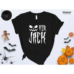 Her Jack  Halloween Shirt, Spooky Shirt, Distressed Halloween Shirt, Jack Skeleton Shirt, Halloween 2022 Shirt , Bella C