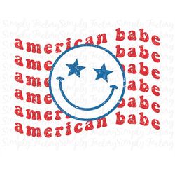 American Babe Png, American Smiley face Png, 4th of July Png, Happy Face Png, Leopard Print Png, Retro Png, Vintage Subl